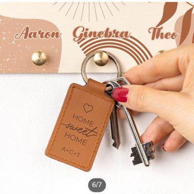 Llavero de cuero grabado