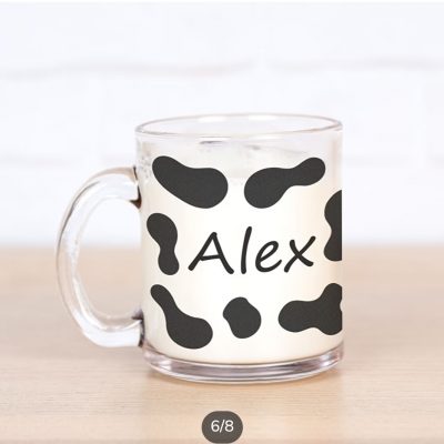 Taza de cristal grabada e impresa