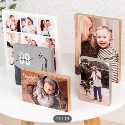 Fotos en bloque de madera