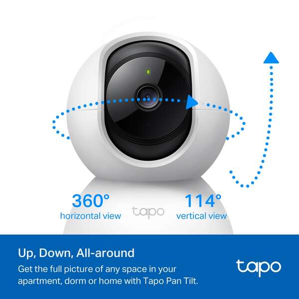 TP-Link Tapo TC71 Camara de Vigilancia 2K Wi-Fi - Rotacion 360º - Vision Nocturna - Deteccion de Movimiento y Notificaciones - Alarma de Luz y Sonido - Audio Bidireccional - Imagen 2