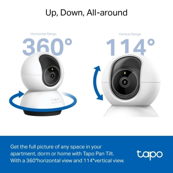 TP-Link TC72 Camara de Seguridad WiFi 2K QHD 4MP 360º - Vision Nocturna - Deteccion y Notificaciones Inteligentes de IA - Alarma de Luz y Sonido - Audio Bidireccional - Imagen 3