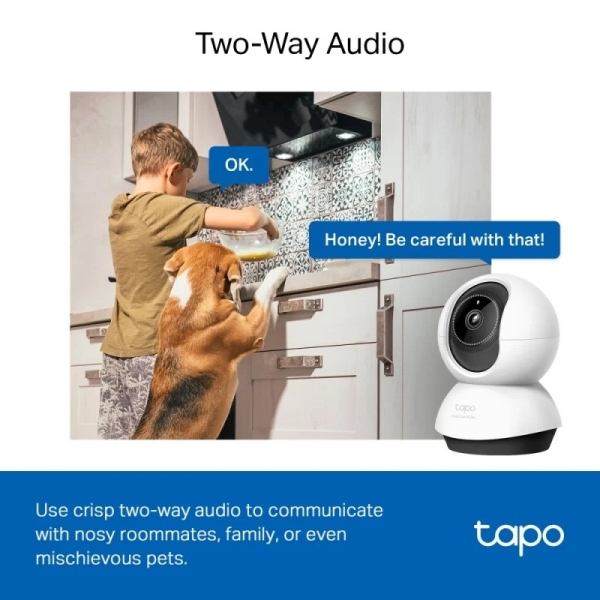 TP-Link TC72 Camara de Seguridad WiFi 2K QHD 4MP 360º - Vision Nocturna - Deteccion y Notificaciones Inteligentes de IA - Alarma de Luz y Sonido - Audio Bidireccional - Imagen 5