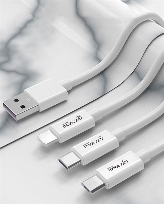 Cable de Carga. 3 en 1 USB-A a Lightning, Micro USB y Tipo-C. MB-1044 Mobile+ - Imagen 2