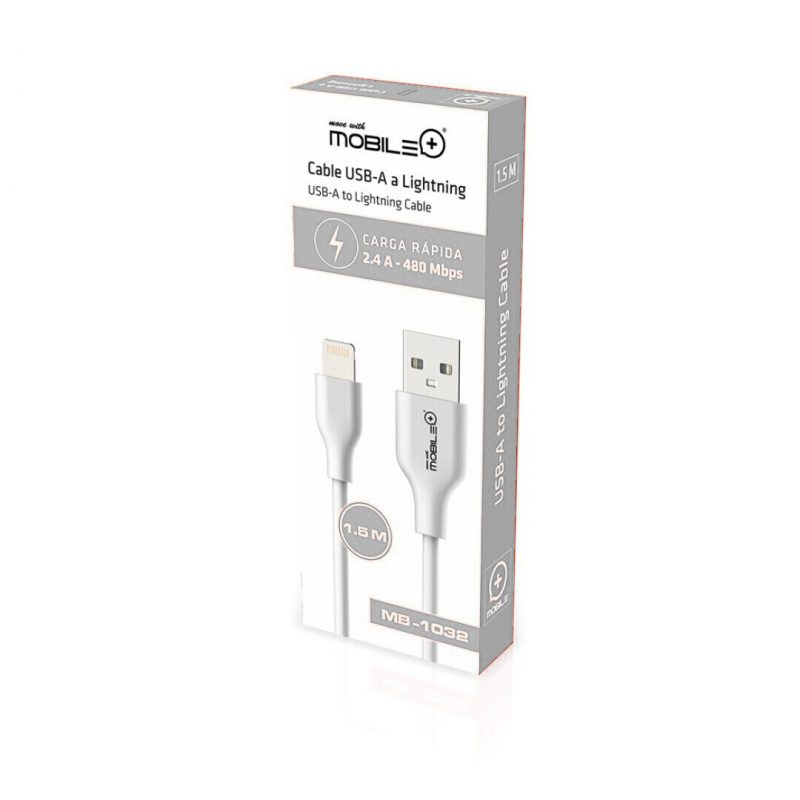 CABLE DE DATOS Y CARGA LIGHTNING/USB COMPATIBLE CON IPHONE 1.5M