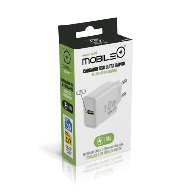 CARGADOR USB-A 18W ULTRA RAPIDO BLANCO