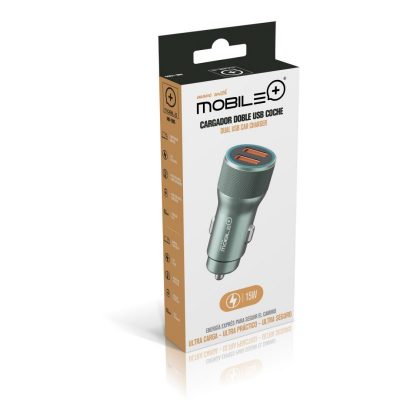 CARGADOR COCHE DOBLE USB 15W ULTRA RAPIDO