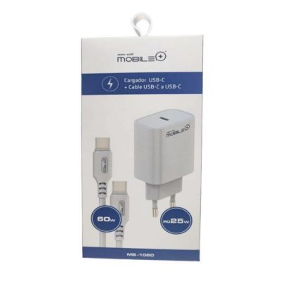 Cargador Rápido PD25W USB-C + Cable USB-C a USB-C (1 m)