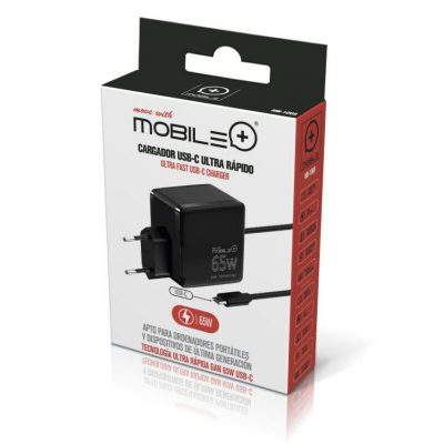 CARGADOR 65W ULTRA RAPI.C ON CABLE TIPO-C. APTO PARA ORDENADORES PORTATILES.