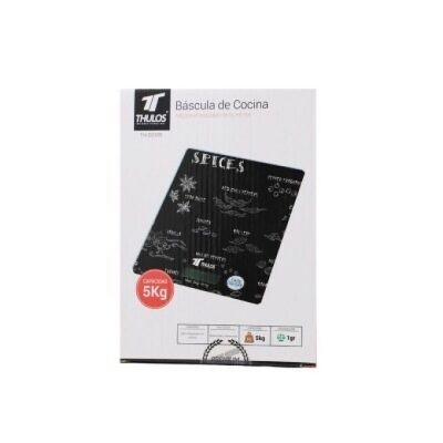 BALANZA DE COCINA DIGITAL, 5KG DE CAPACIDAD. THULOS TH-DS109 Negro