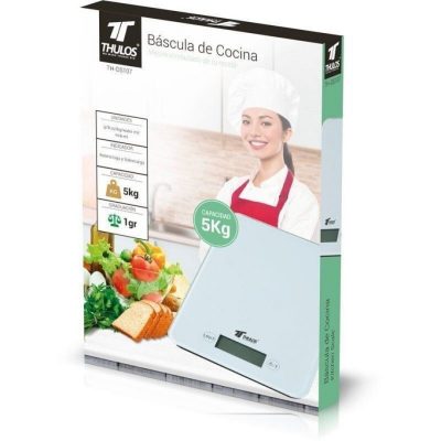 BALANZA DE COCINA DIGITAL, 5KG DE CAPACIDAD THULOS TH-DS107 Blanco