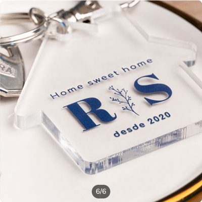 Llaveros de metacrilato transparente personalizados