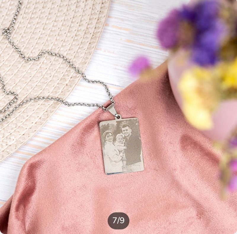 Colgante rectangular grabado - Imagen 3