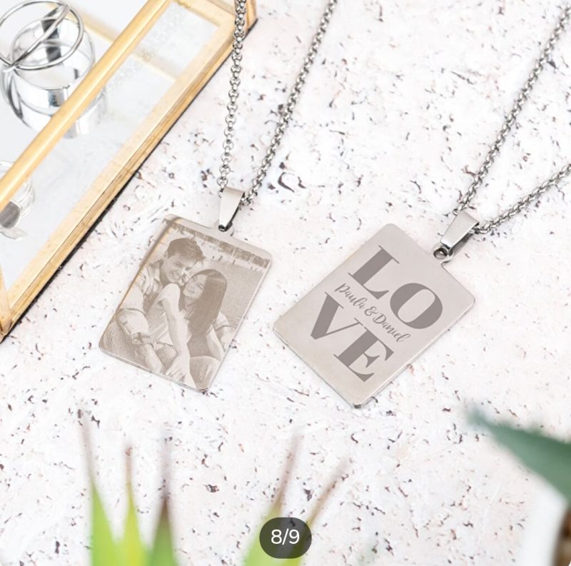 Colgante rectangular grabado - Imagen 2