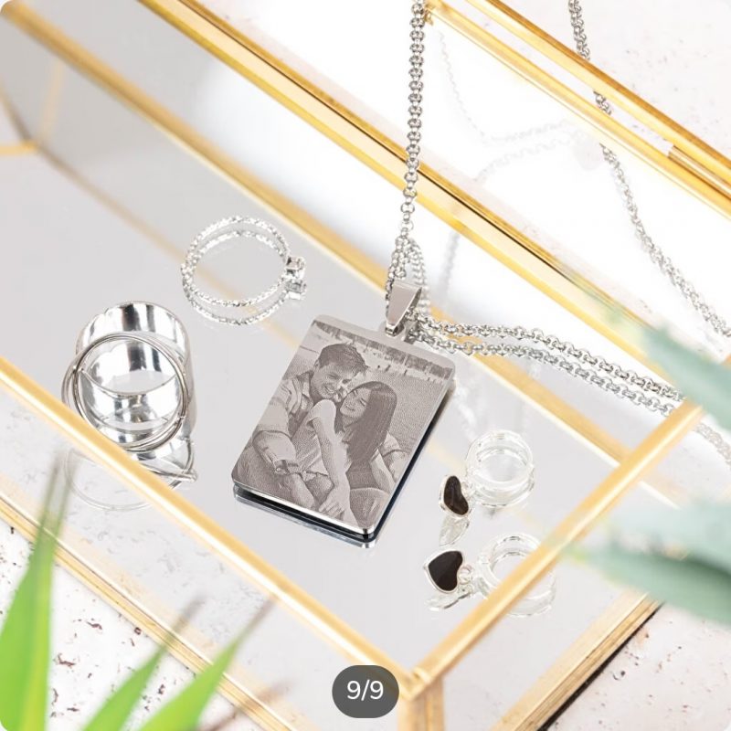 Colgante rectangular grabado