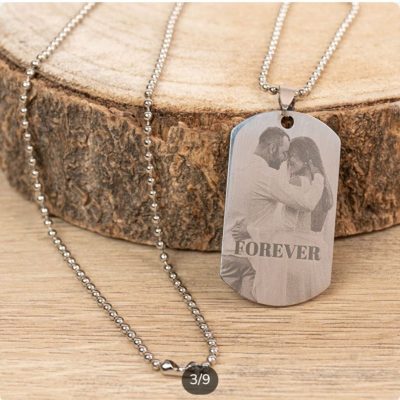 Colgante alargado grabado