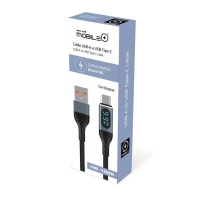 CABLE USB-TIPO A USB TIPO C CON PANTALLA DE CARGA RAPIDA PD20W MB-1028