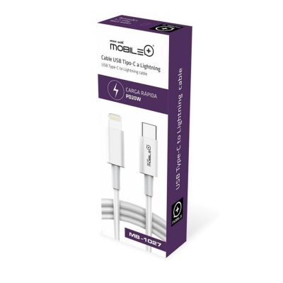 CABLE USB-TIPO C A LIGHTNING DE CARGA RAPIDA PD20W COMPATIBLE CON PRODUCTOS APPLE MB-1027