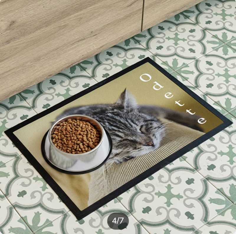 Alfombra personalizada para comedero de perro y gato - Imagen 4