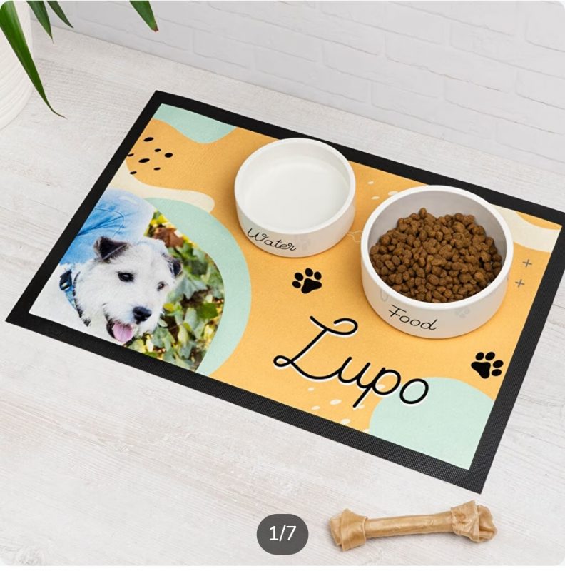 Alfombra personalizada para comedero de perro y gato - Imagen 2