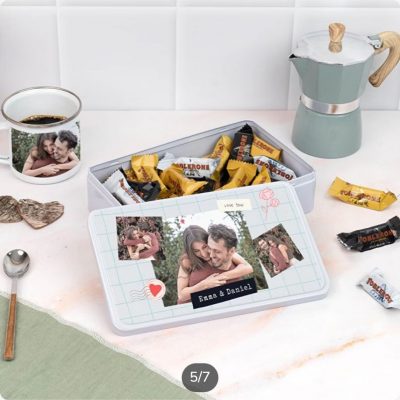 Caja de chuches y bombones personalizada rectangular