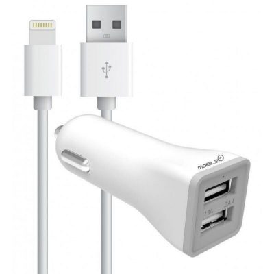 CARGADOR COCHE DOBLE ENTRADA IPHONE MB-1007