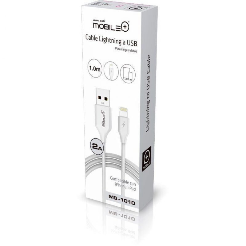 CABLE DE DATOS Y CARGA LIGHTNING/USB COMPATIBLE CON IPHONE 1M MB-1010