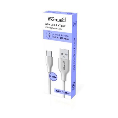 CABLE DE DATOS Y CARGA MICRO USB A TIPO C DE 2.0M