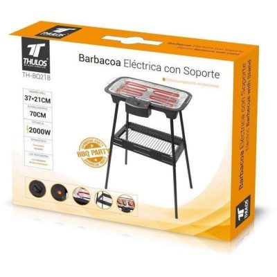 BARBACOA ELÉCTRICA CON SOPORTE TERMOSTATO REGULABLE 2000W TH-BQ218